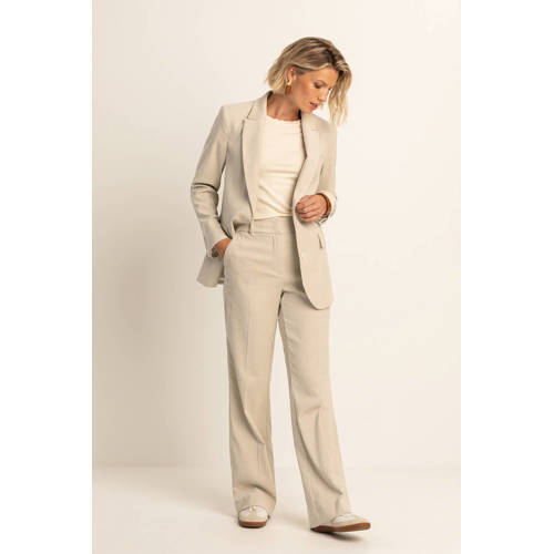 Expresso straight high waist pantalon beige afbeelding