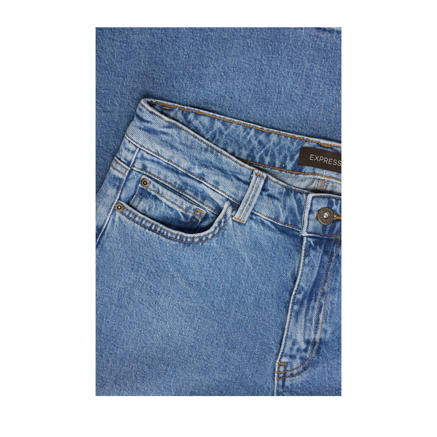 Expresso denim wide leg high waist short medium blue denim
