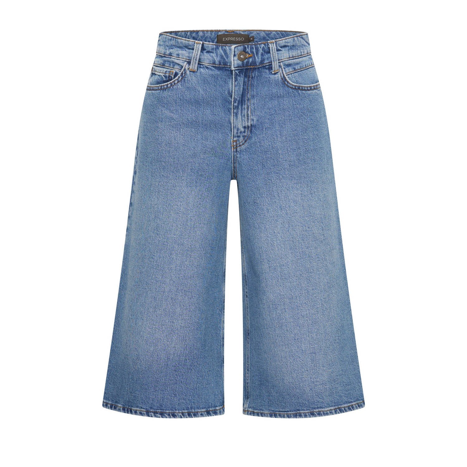 Expresso denim wide leg high waist short medium blue denim