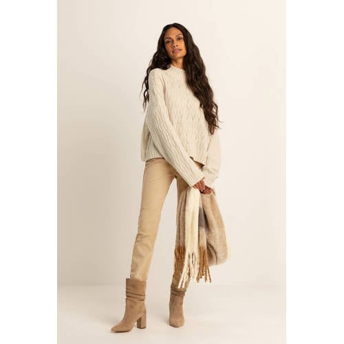 Expresso high waist skinny jeans beige afbeelding