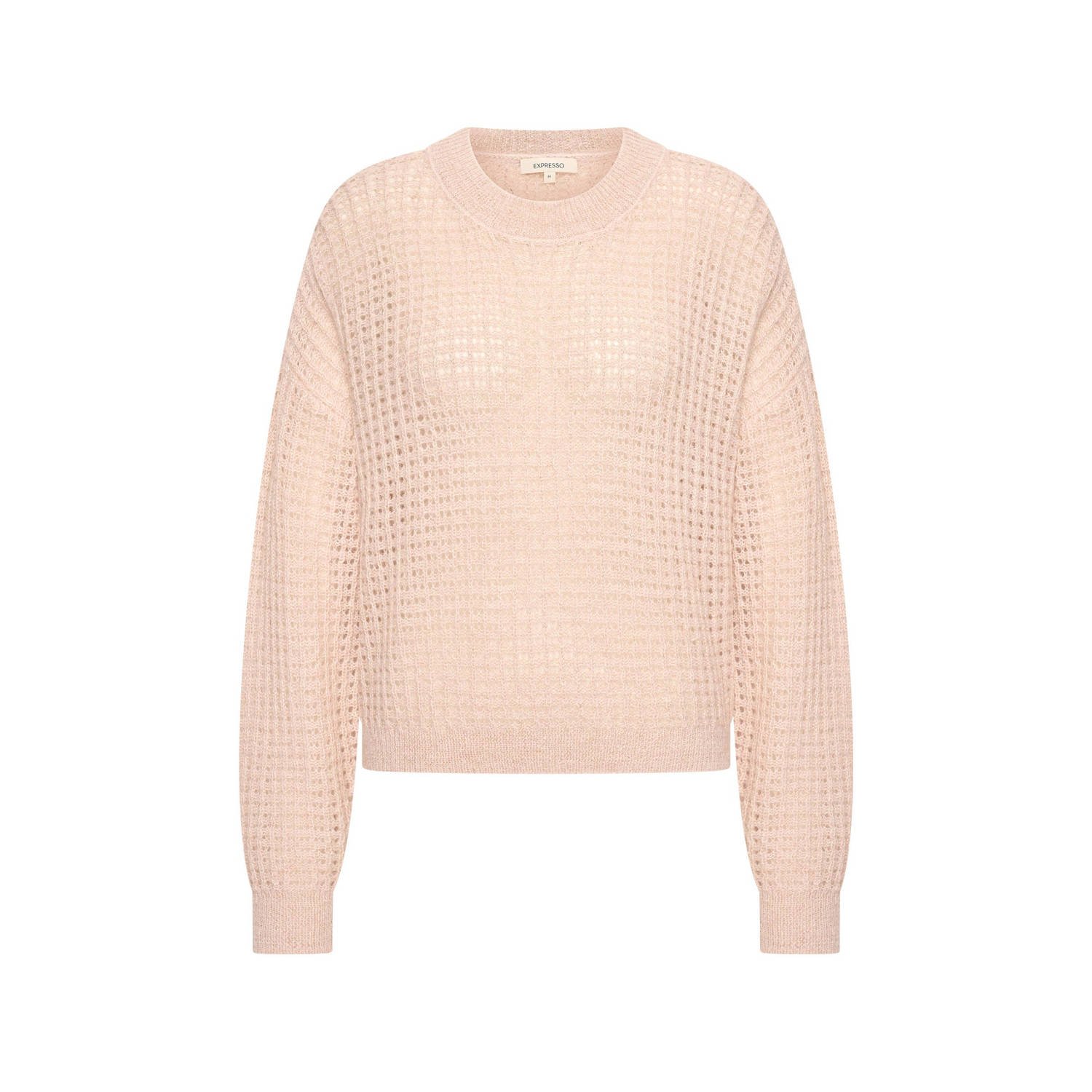 Expresso trui met wol zalm gebreid