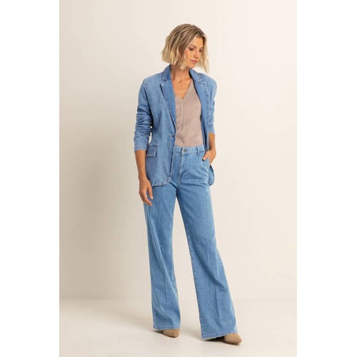 Expresso wide leg jeans medium blue denim afbeelding