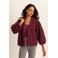 Expresso vest met wol donkerrood grof gebreid