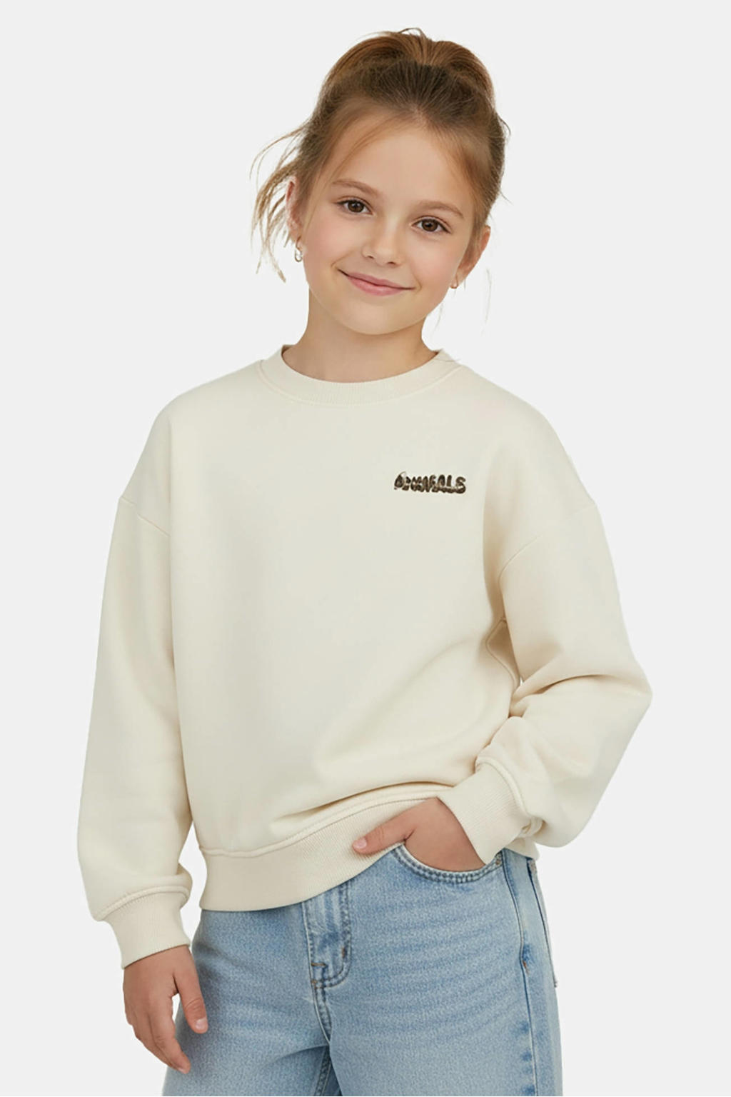 Cars sweater met backprint zand