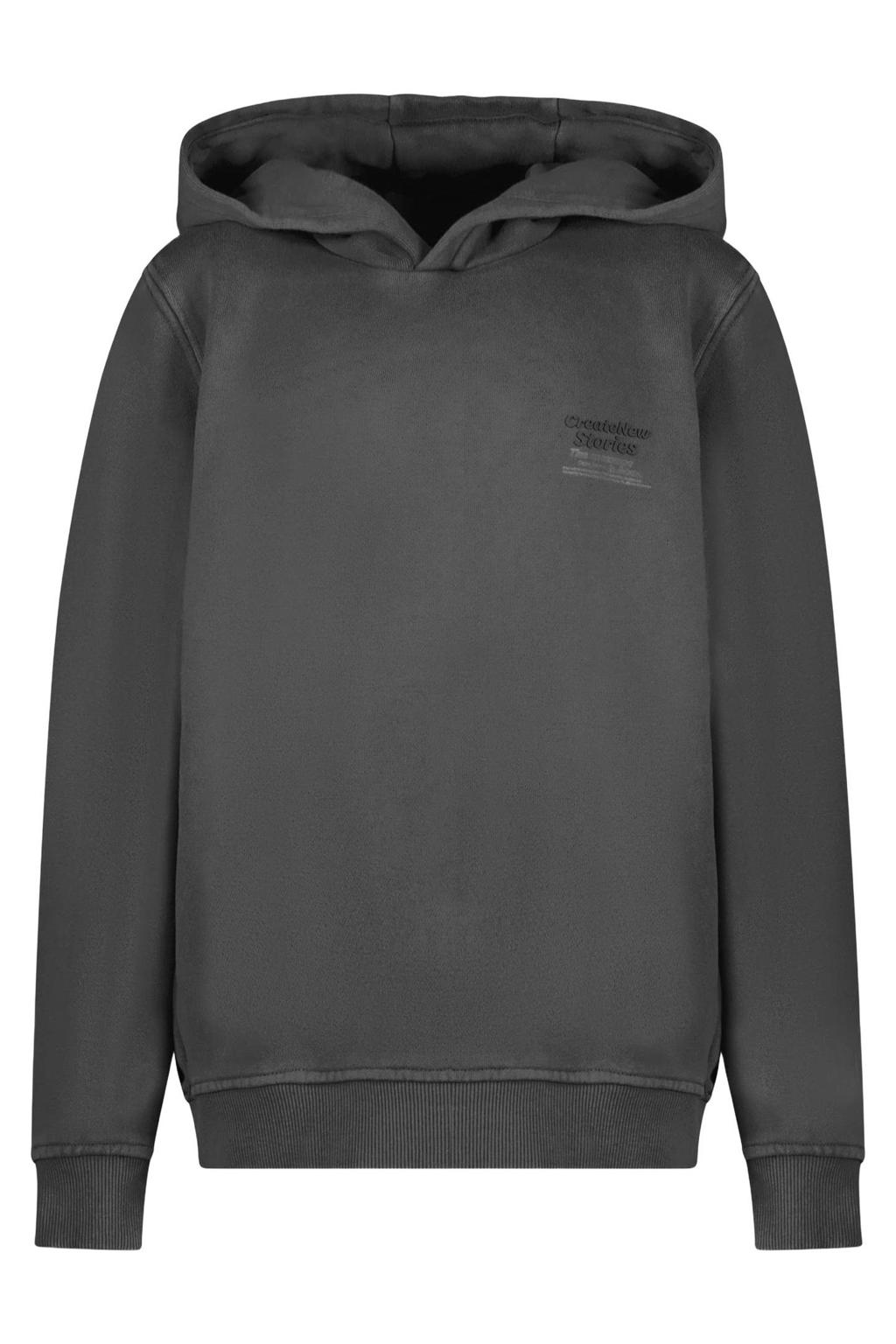 Antraciete jongens Cars hoodie van sweat materiaal met backprint, lange mouwen en capuchon
