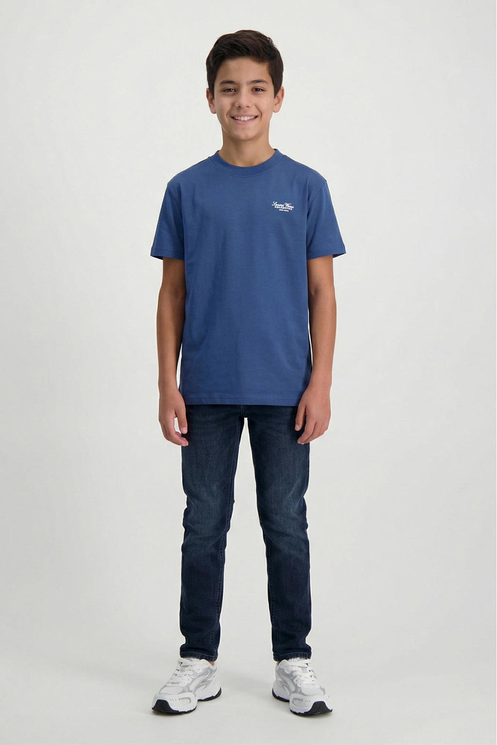 Dark blue denim jongens Cars loose fit jeans dark blue van denim met effen