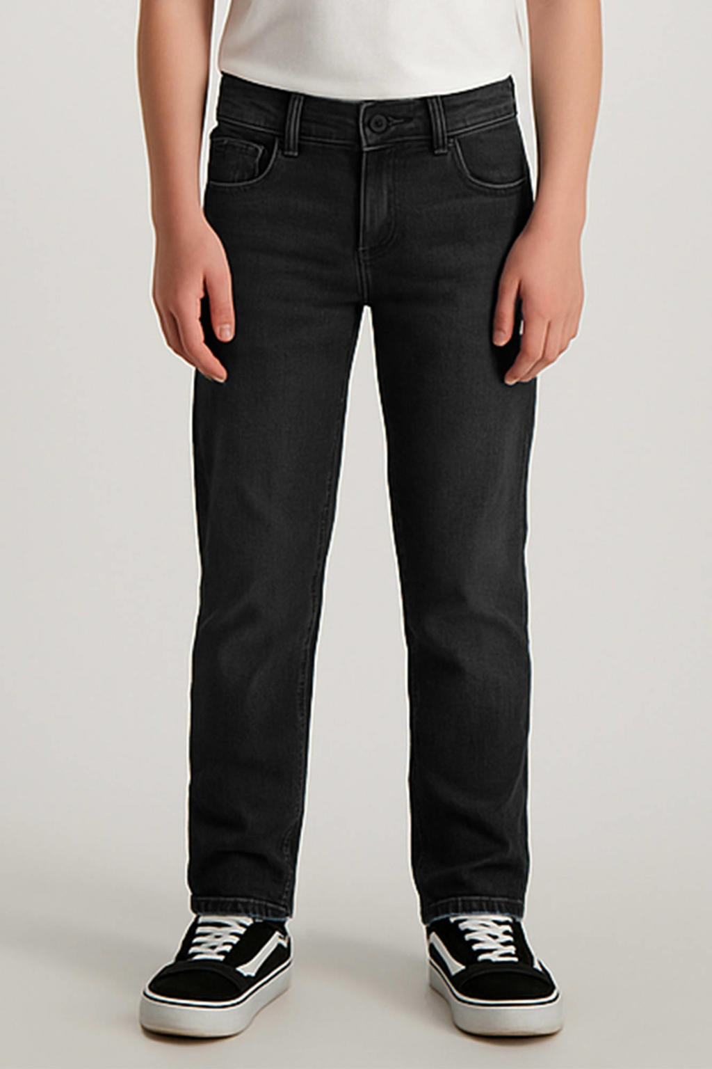 Black denim jongens Cars waist regular fit jeans black van denim met effen