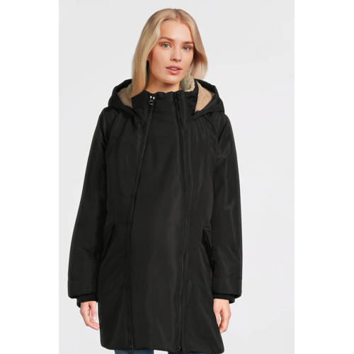 LOVE2WAIT zwangerschaps winterjas Coat Babycarrier 3 in 1 zwart afbeelding
