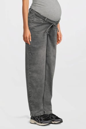 regular waist tapered zwangerschapsjeans grey denim