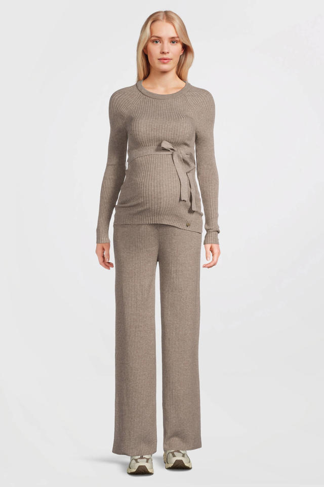 Gowjog Zwangerschapsbroek met wijde pijpen, dames, casual, losse, brede, rechte pijpen, loungebroek met zakken, zwangerschapsbroek, L