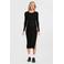 LOVE2WAIT zwangerschaps midi jurk rib gebreid zwart