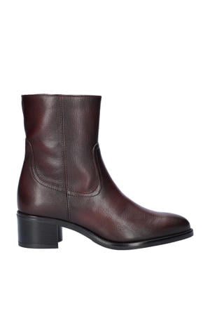 leren enkellaarzen bordeaux