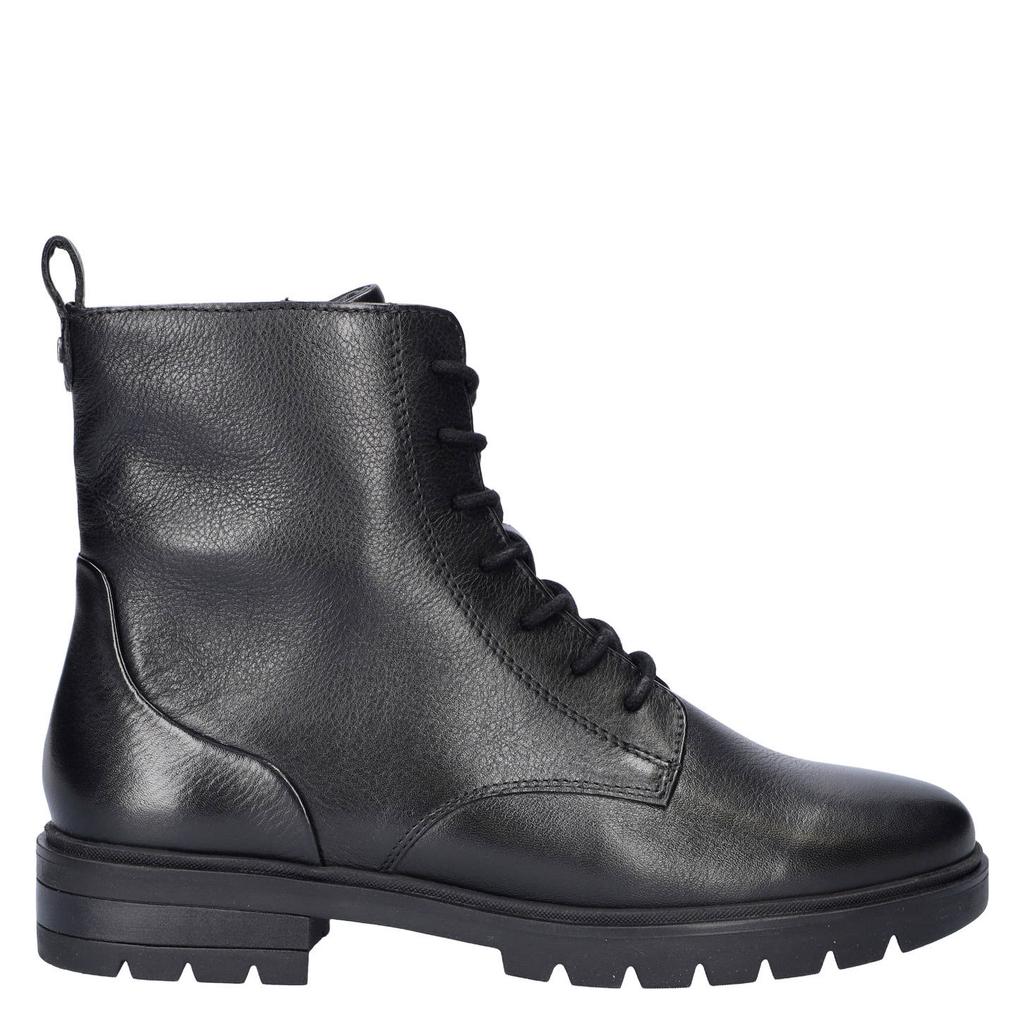 Zwarte dames Ara Cambridge gevoerde leren veterboots met rits- en vetersluiting