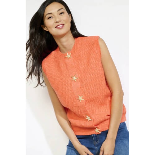 LOLALIZA gilet oranje gebreid afbeelding
