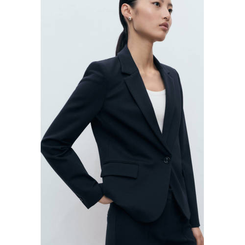 Mango getailleerde blazer donkerblauw afbeelding