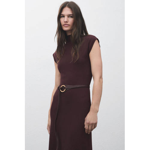Mango maxi jurk donkerrood afbeelding