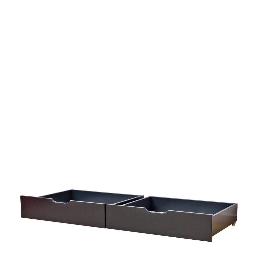 Hoppekids bedlade (set van 2), Antraciet