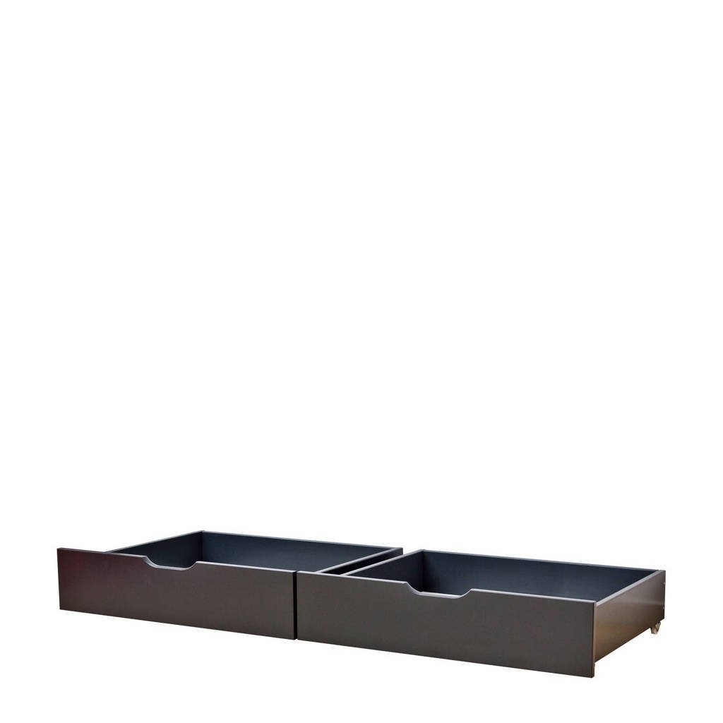 Hoppekids bedlade (set van 2), Antraciet