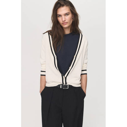 Mango gebreid vest ecru afbeelding