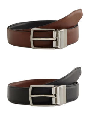 leren reversible riem bruin