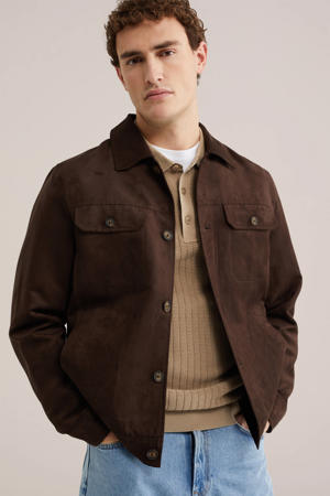 suede jasje donkerbruin