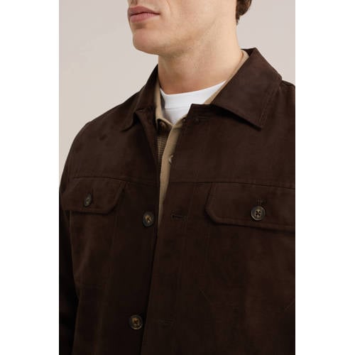 WE Fashion suede jasje donkerbruin afbeelding