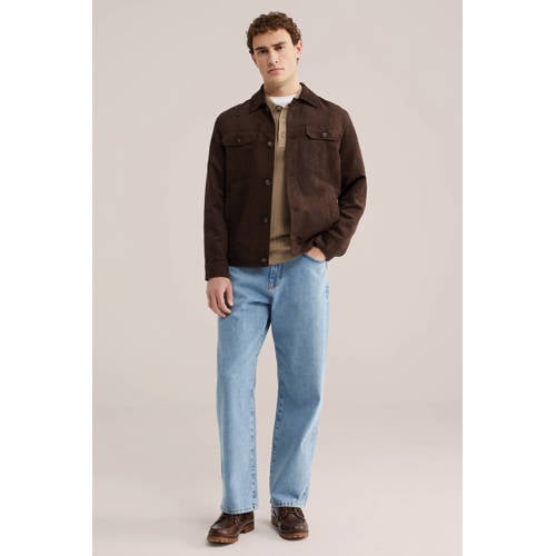 WE Fashion suede jasje donkerbruin afbeelding