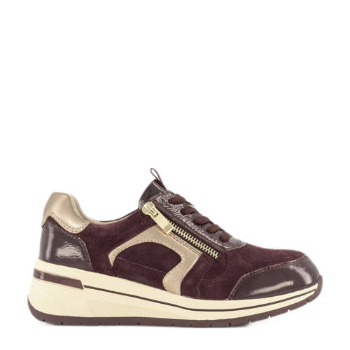Medicus comfort suède sneakers bordeaux/goud afbeelding