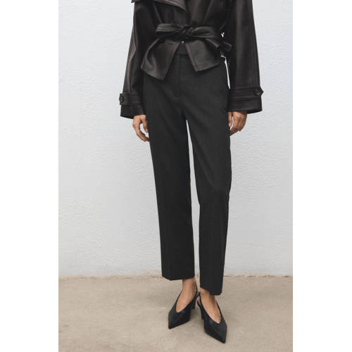 Mango slim regular waist cropped broek afbeelding