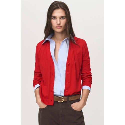 Mango gebreid vest rood afbeelding