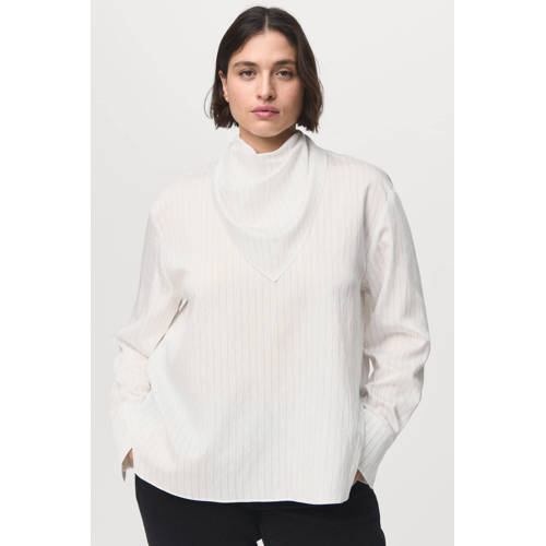 Mango gestreepte blousetop wit afbeelding