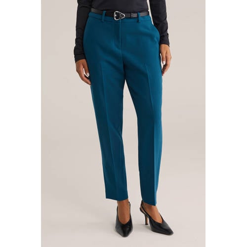 WE Fashion tapered regular waist pantalon blauw afbeelding