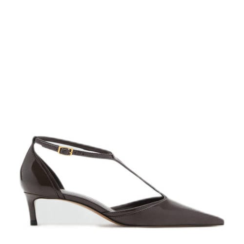 Mango lak pumps kaki afbeelding
