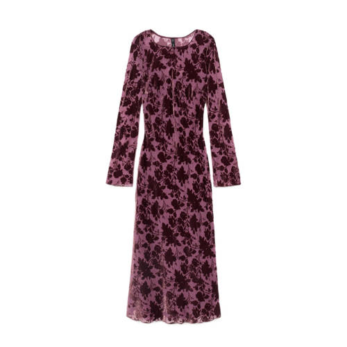 Mango midi jurk donkerrood afbeelding