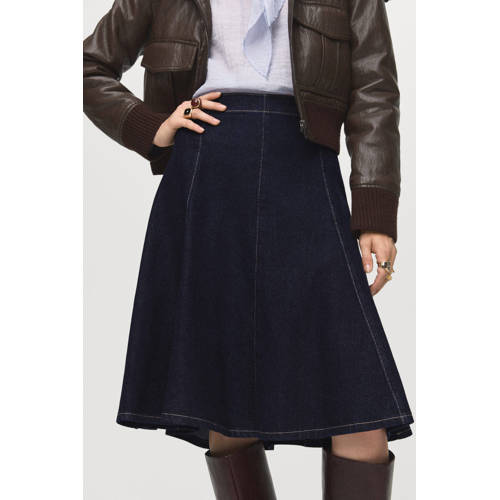 Mango denim spijkerrok dark blue denim afbeelding