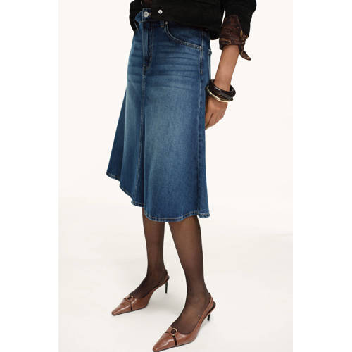 Mango denim spijkerrok dark blue denim afbeelding