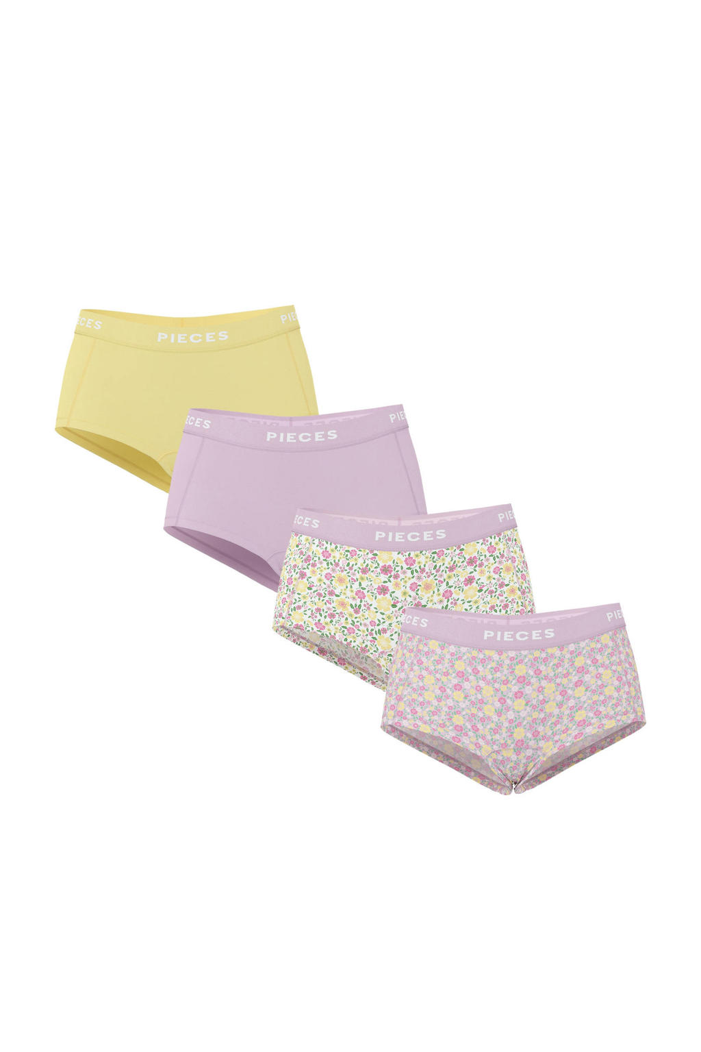 PIECES short PCLOGO (set van 4) roze/geel