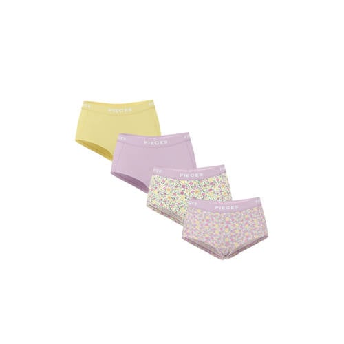 PIECES short PCLOGO (set van 4) roze/geel afbeelding