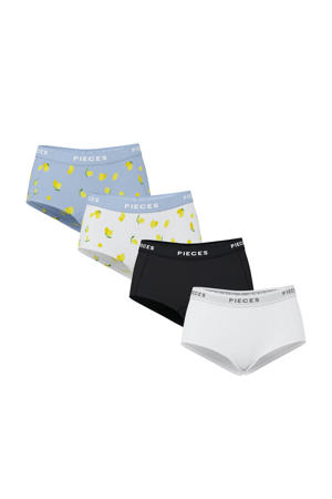 short PCLOGO (set van 4) lichtblauw/wit/zwart