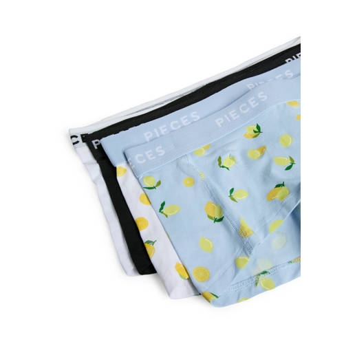 PIECES short PCLOGO (set van 4) lichtblauw/wit/zwart afbeelding