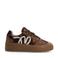 Manfield leren sneakers brons metallic