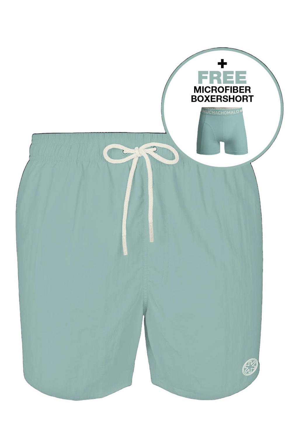 Muchachomalo zwemshort + gratis boxershort lichtblauw