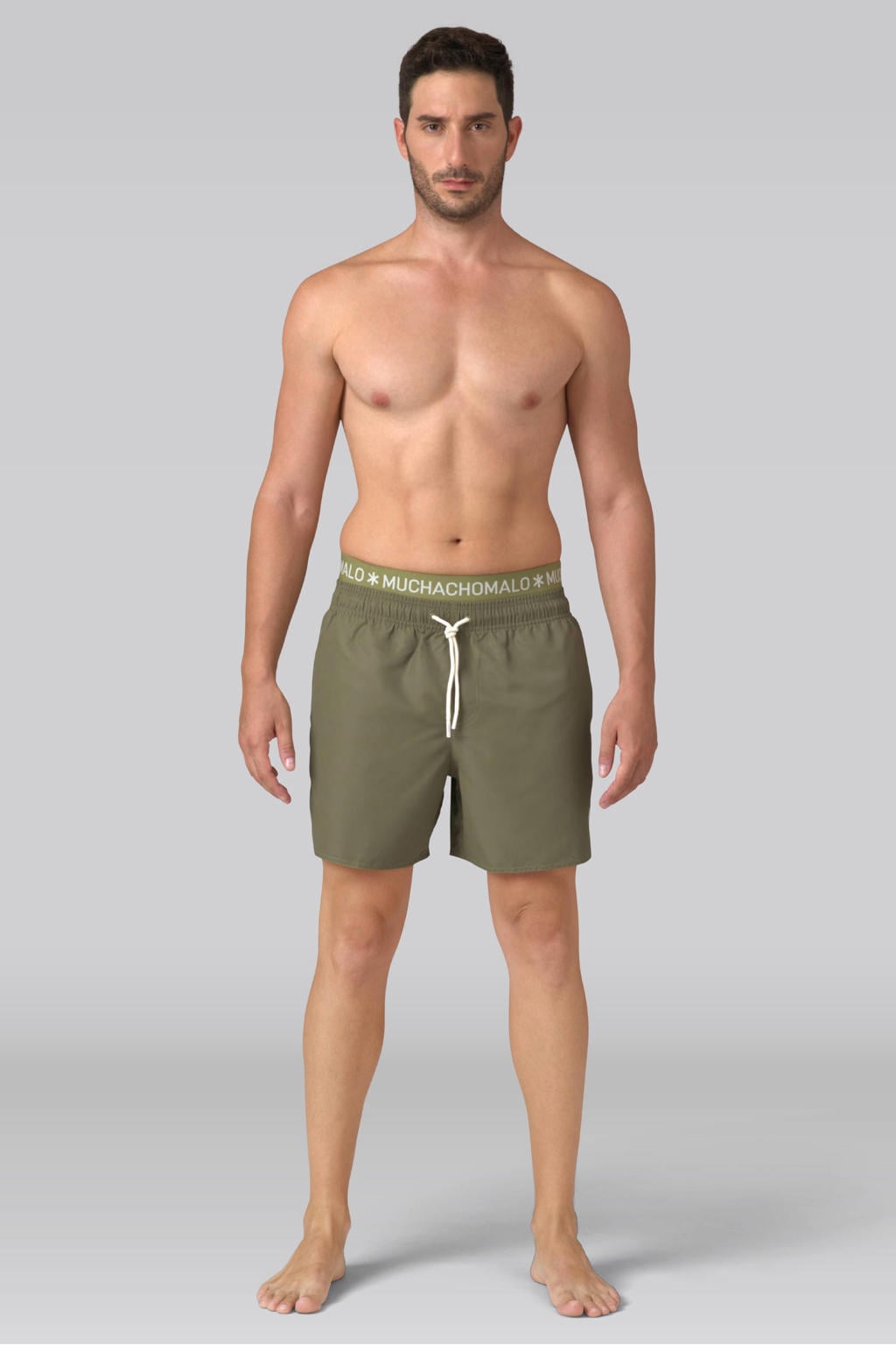 Muchachomalo zwemshort + gratis boxershort olijfgroen