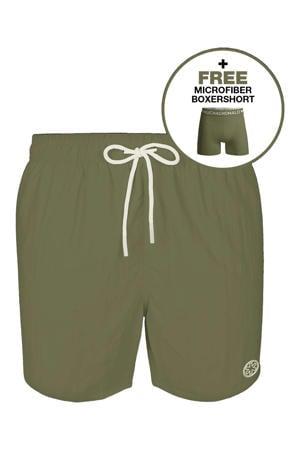 zwemshort + gratis boxershort olijfgroen