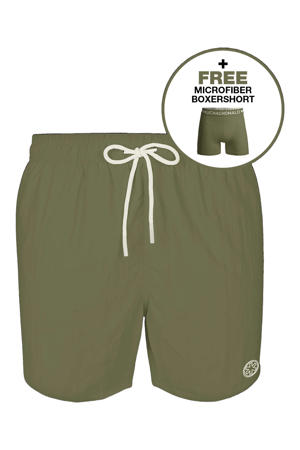 zwemshort + gratis boxershort olijfgroen