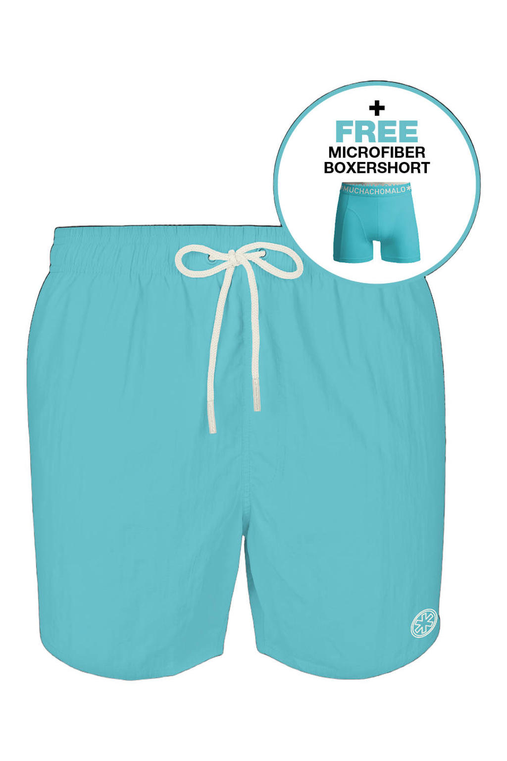 Muchachomalo zwemshort + gratis boxershort turquoise