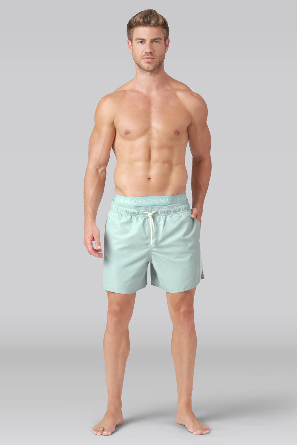 Muchachomalo zwemshort + gratis boxershort lichtblauw