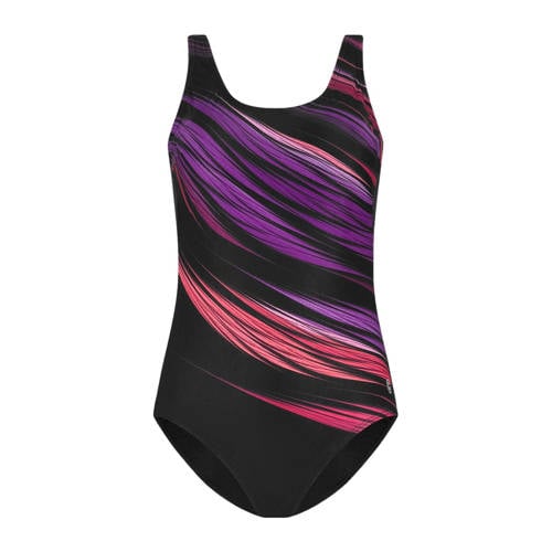 ten Cate Swim Tweka badpak zwart/paars/roze afbeelding
