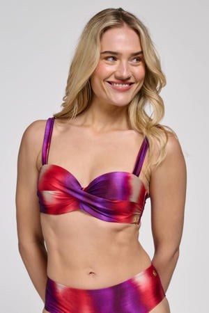 voorgevormde beugel bikinitop paars/rood