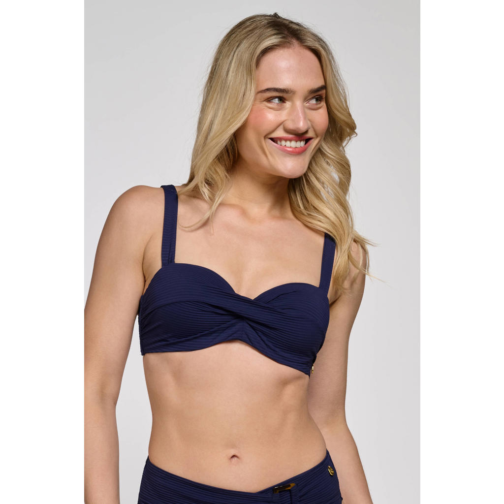 ten Cate Beach TC WOW voorgevormde strapless bandeau bikinitop donkerblauw